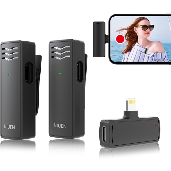 Other - Wireless Microphone for iPhone, 2Pack Lavalier Microphone, Wireless Microphone f